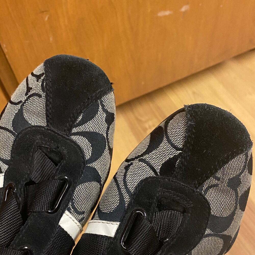 COACH Size 6.5M Jenney No Lace Strap On Sneakers Shoes Women's Casual Canvas - Picture 2 of 11